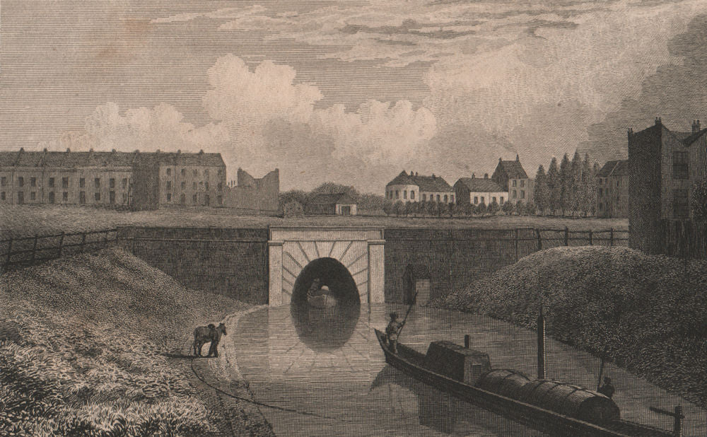 ISLINGTON PARISH. Regent's Canal Tunnel entrance 1823 old antique print